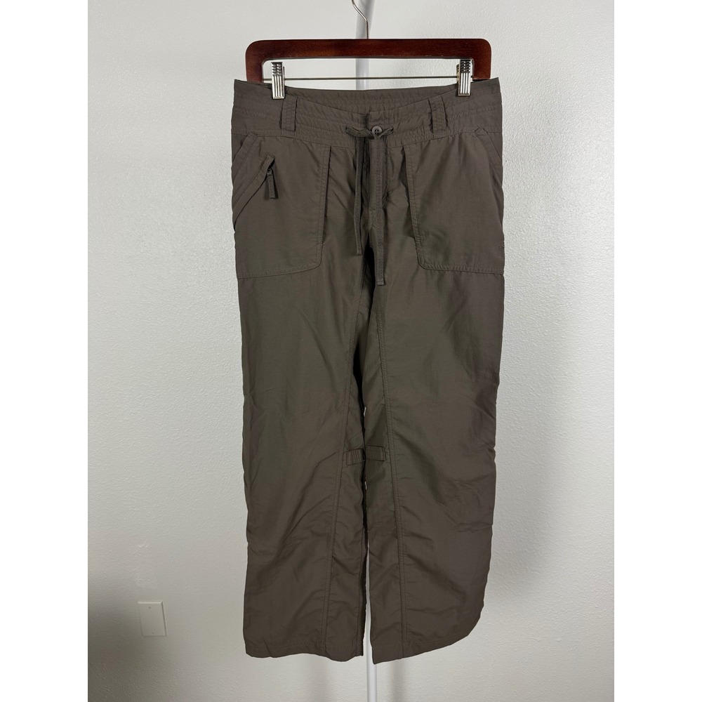 The North Face Womens Roll Up Convertible Hiking Cargo Pants Brown Olive Size 6